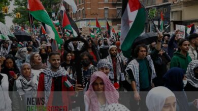 New York.. 35 demonstrators were arrested during a march marking the anniversary of the Palestinian Nakba