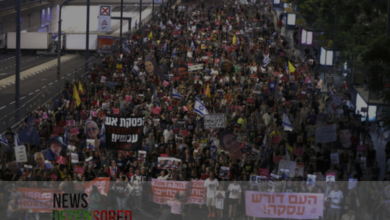 Palestinian and Jewish protesters stage rare peace march