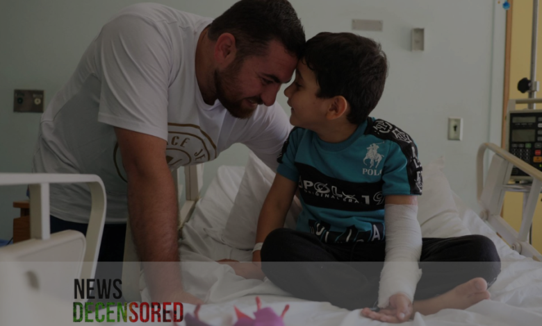 Adam...the first wounded child from Gaza to arrive in Lebanon for treatment