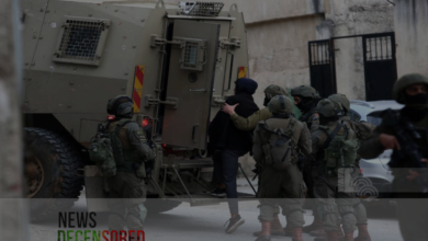 The occupation forces arrest 15 Palestinians in the West Bank, including a child and 3 women