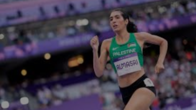 Palestinian runner Layla Almasri says 'We're diplomats for our people'.