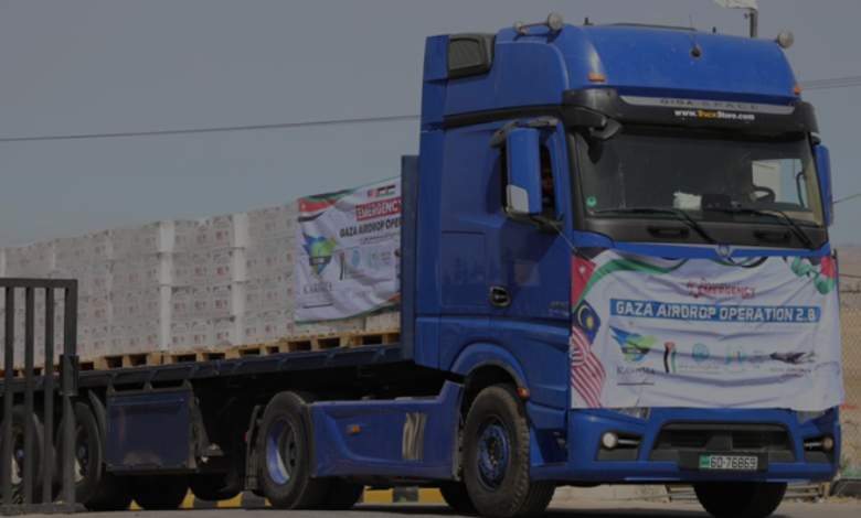 Jordan sends 120 trucks of aid to Gaza within one week.