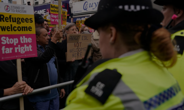 UK: About 25,000 anti-racism protesters marched to counter far-right rallies